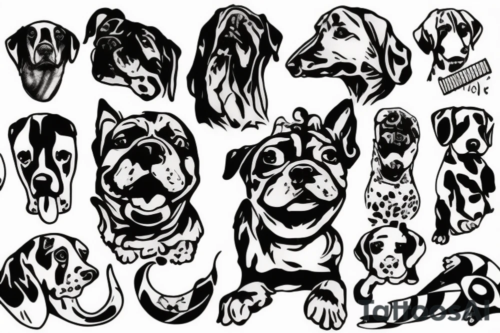 Dog playing college football tattoo idea