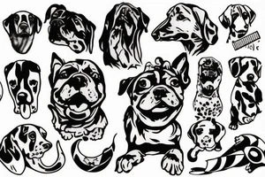 Dog playing college football tattoo idea