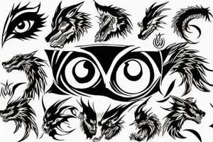 Sharingan style and a wolf or dragon tattoo idea