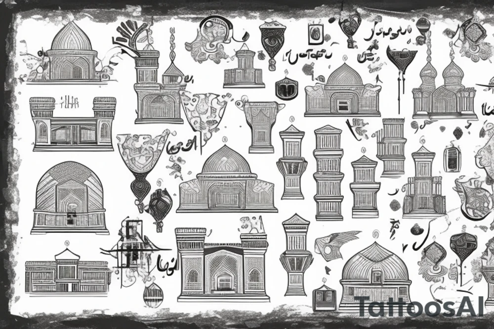 Tehran city map tattoo idea