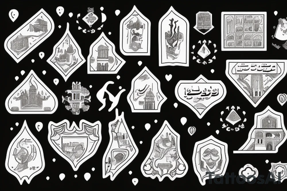 Tehran city map tattoo idea