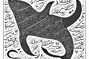 Word map with whale in Persian. tattoo idea
