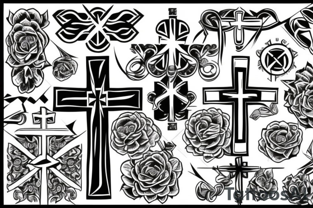 a cross made by thorn tattoo idea
