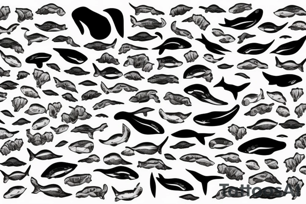 Word map with whale tattoo idea