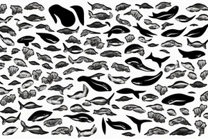 Word map with whale tattoo idea