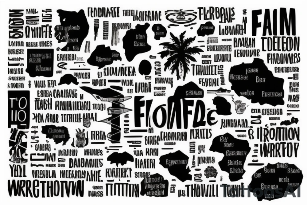 Word map with Imagination in freedom tattoo idea