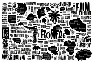 Word map with Imagination in freedom tattoo idea