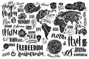 Word map with Imagination in freedom tattoo idea