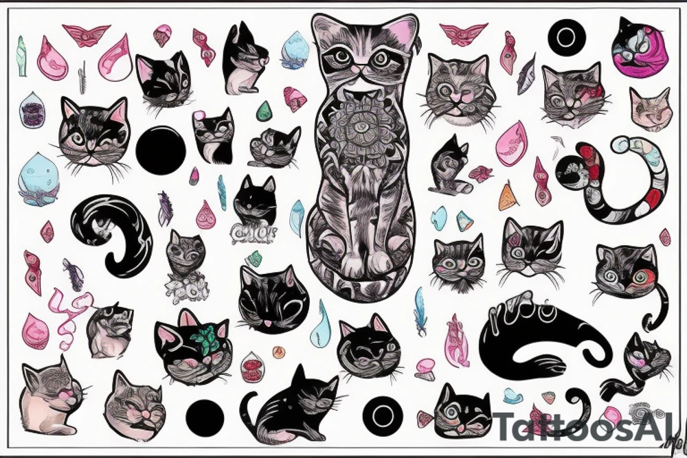 cat magic tattoo idea