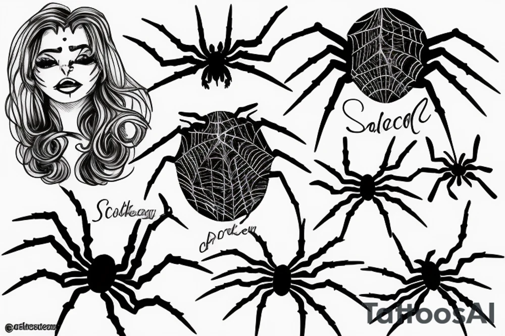 Spider on body tattoo idea