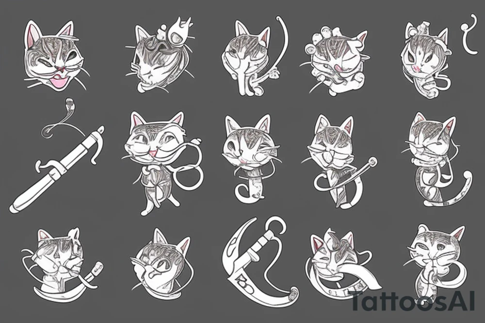 Cat magician, with a magic staff tattoo idea