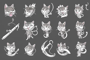 Cat magician, with a magic staff tattoo idea