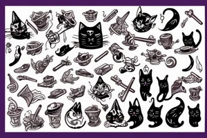 Cat magician, with a magic staff tattoo idea