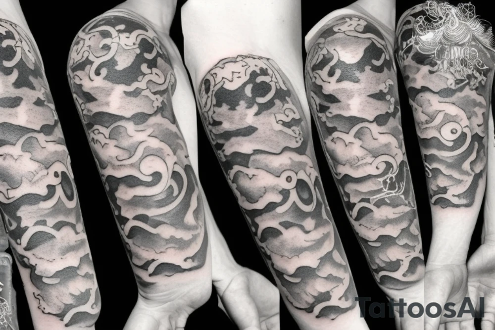 Number 11 in clouds with sun beans tattoo idea