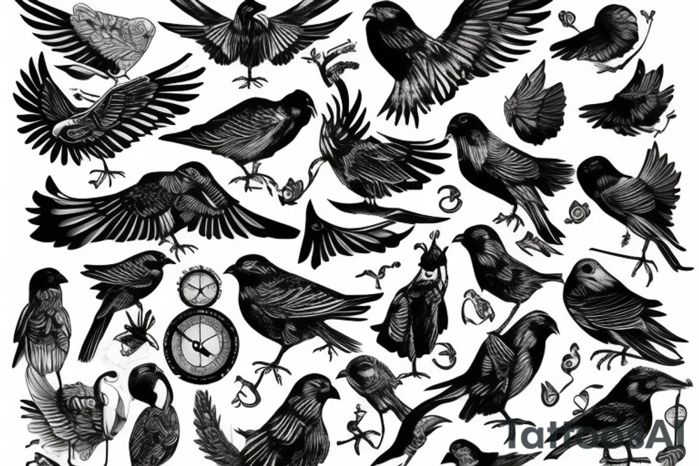 Large bird with 11 tattoo idea