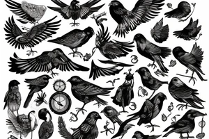 Large bird with 11 tattoo idea