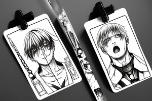 tokyo ghoul, kaneki, hanged man tarot card tattoo idea