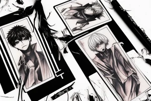 tokyo ghoul, kaneki, hanged man tarot card tattoo idea