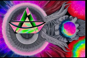 Fractal with dispersion pink floyd dark side of the moon cover in the middle tattoo idea