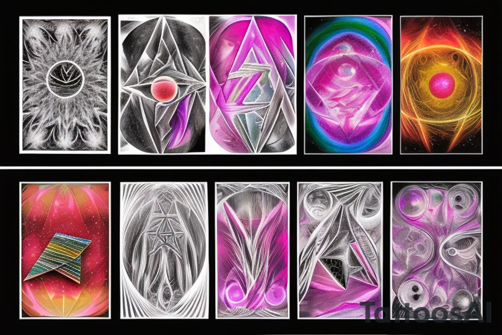 Fractal with dispersion pink floyd dark side of the moon cover in the middle tattoo idea