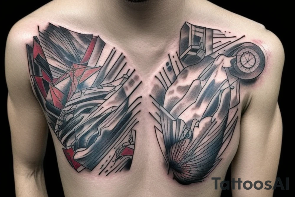 torn muscles tattoo idea