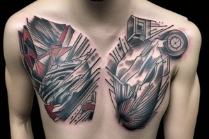 torn muscles tattoo idea