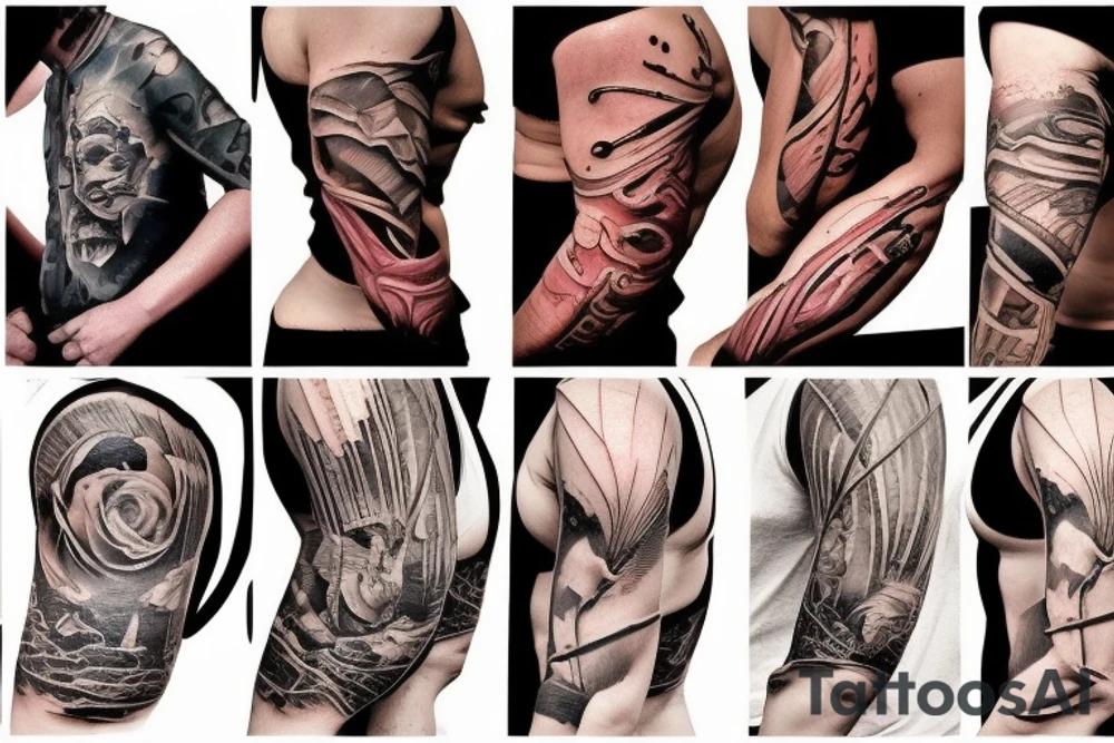 torn muscles tattoo idea