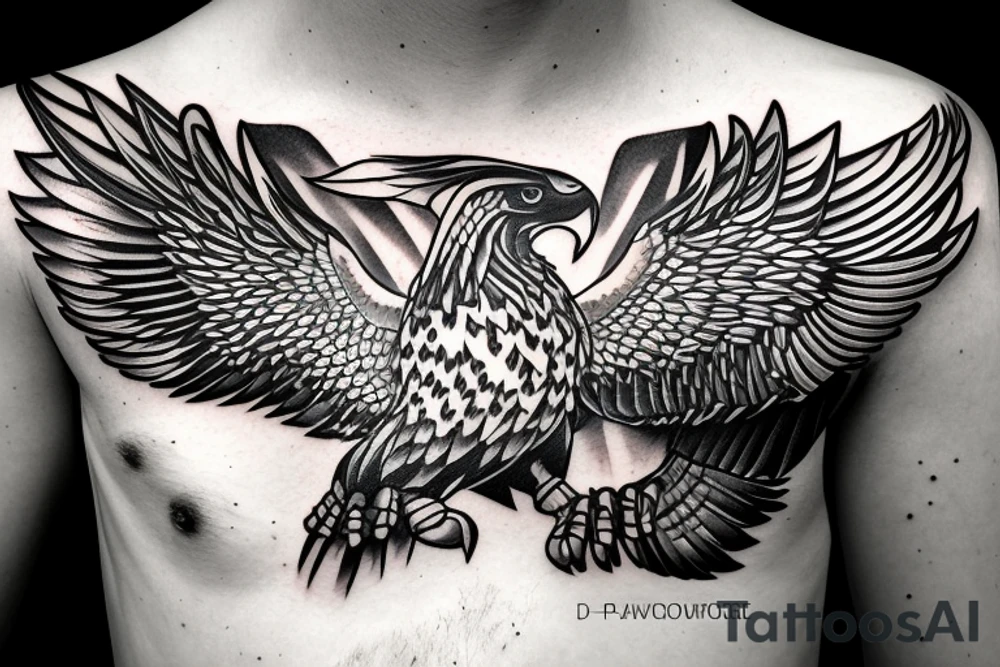 falcon front view tattoo idea