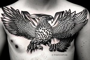 falcon front view tattoo idea