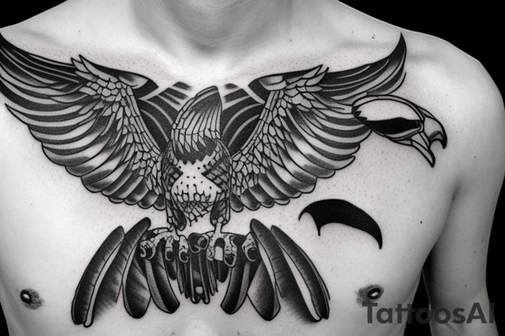 falcon front view tattoo idea