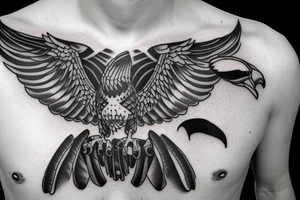 falcon front view tattoo idea