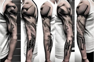 torn skin on arm when you can see muscles tattoo idea