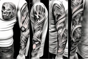 torn skin on arm when you can see muscles and bones tattoo idea