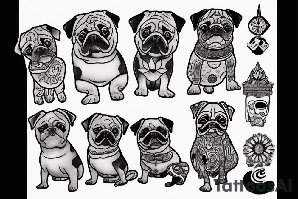 pugs tattoo idea