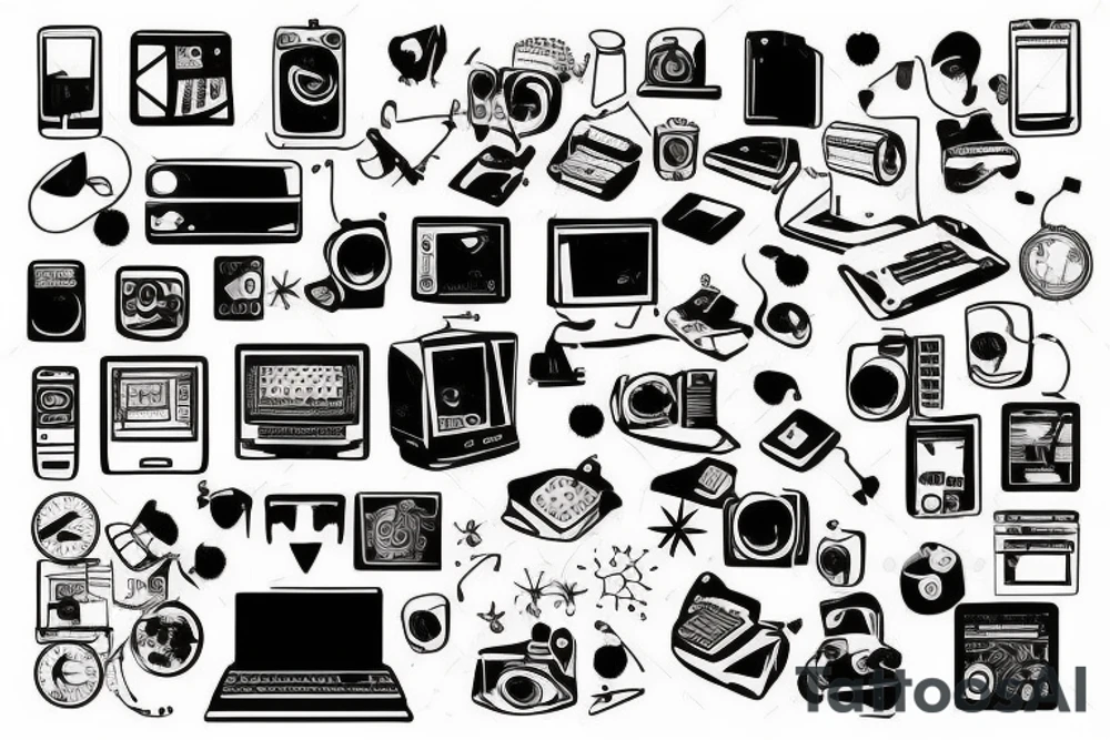 a computer betwwn skin cuts tattoo idea