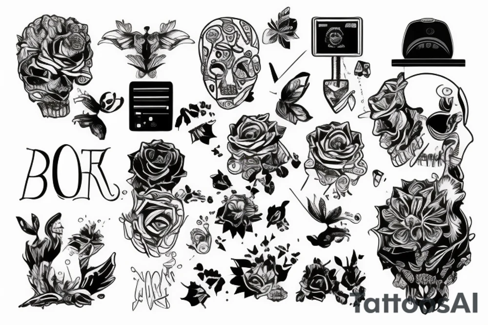 a computer betwwn skin cuts tattoo idea