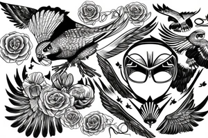 falcon front view tattoo idea