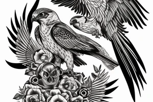 falcon front view tattoo idea