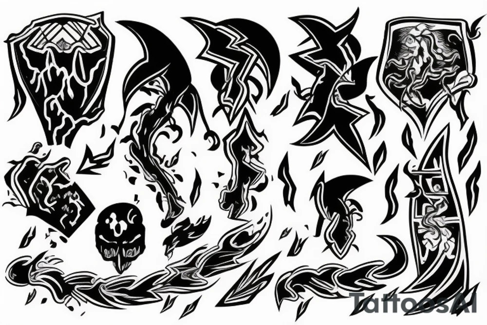 thunder and lightning tattoo idea
