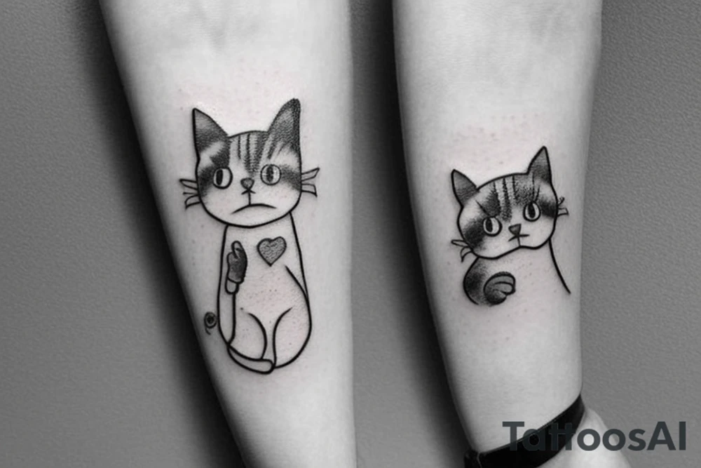 cute small cat tattoo idea