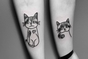 cute small cat tattoo idea
