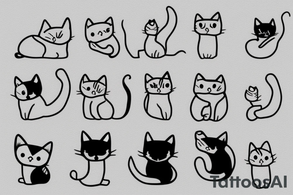 cute small cat tattoo idea