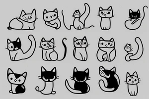 cute small cat tattoo idea