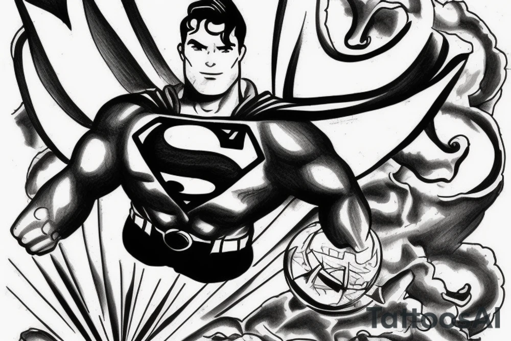 Super Man Flight tattoo idea