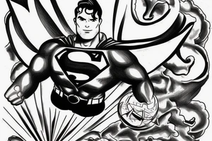 Super Man Flight tattoo idea