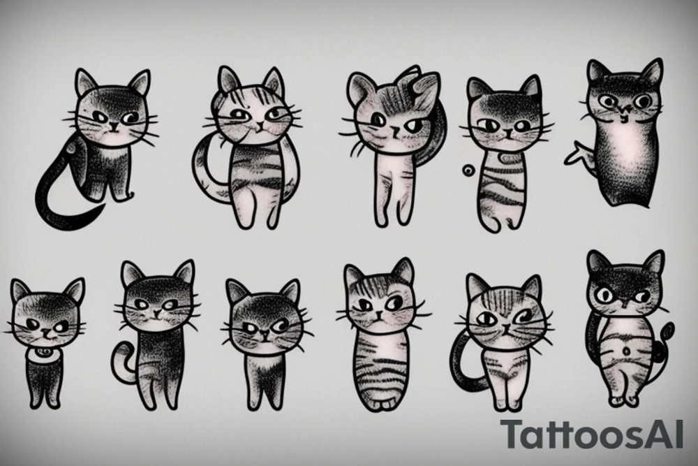 cute small cat tattoo idea