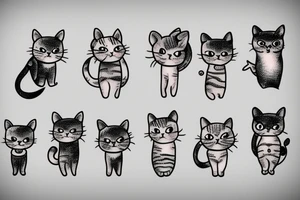 cute small cat tattoo idea