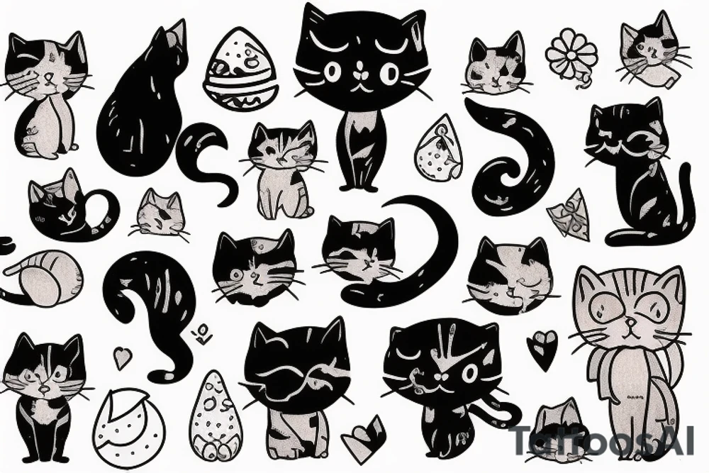 cute small cat tattoo idea