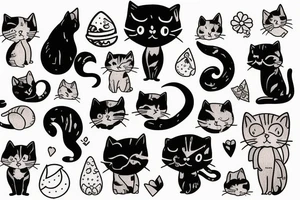 cute small cat tattoo idea
