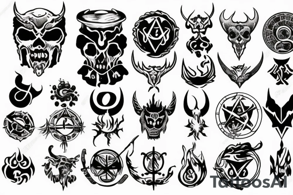 Alchemical symbols as devil tattoo idea